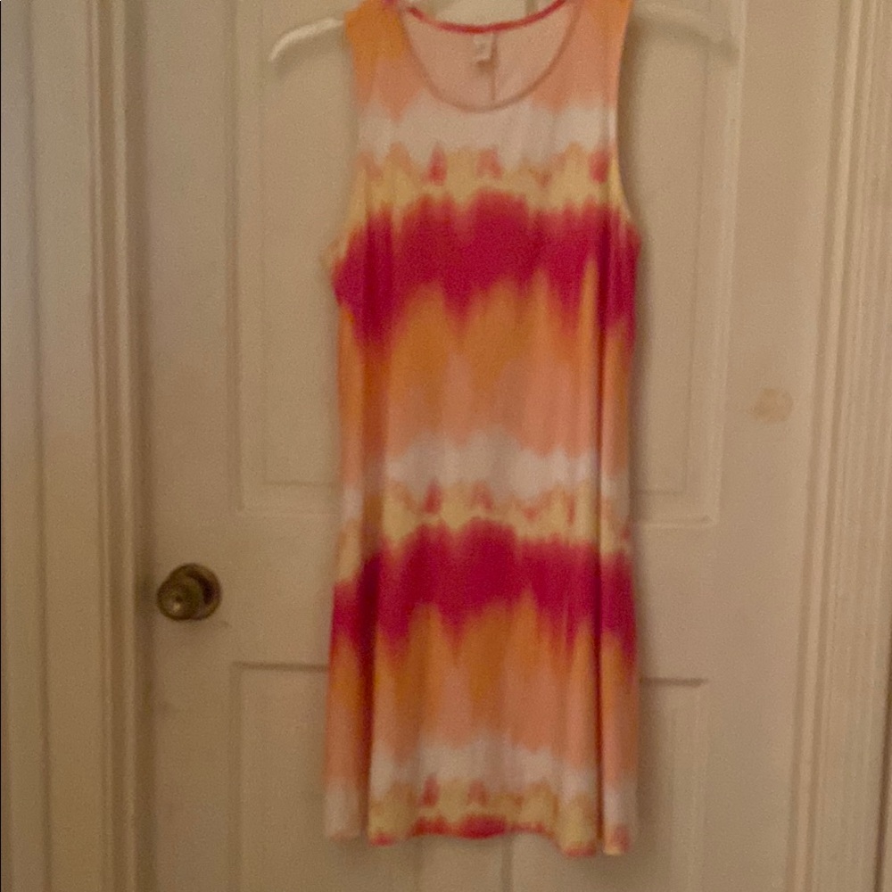 Summertime Fun Pink and Orange Tie-Dye Dress